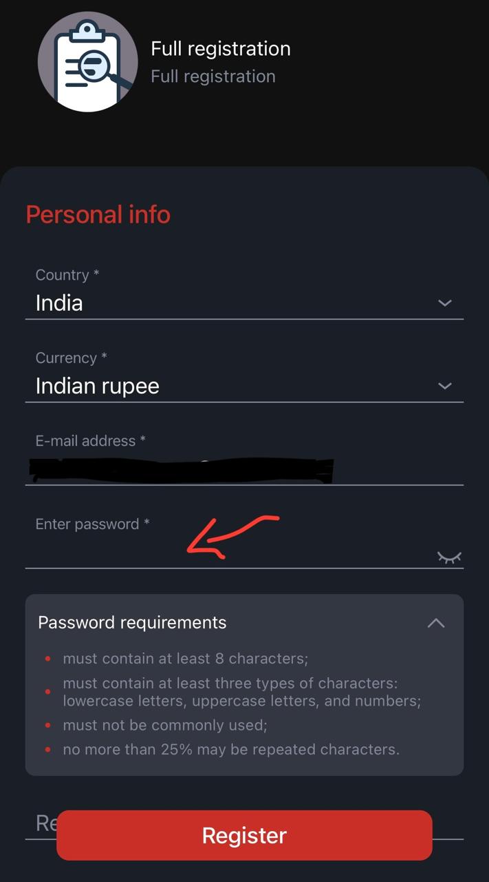Register on Megapari Via Mobile