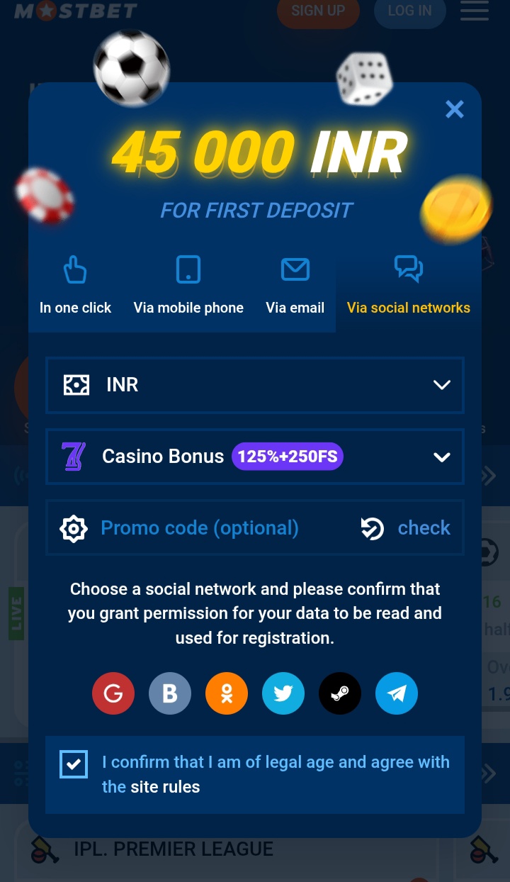 mostbet signup
