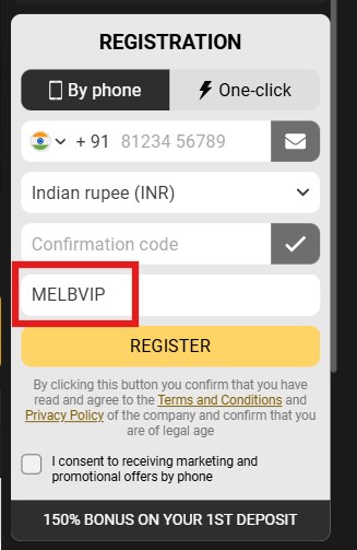 melbet registration promo code