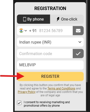 melbet registration complete