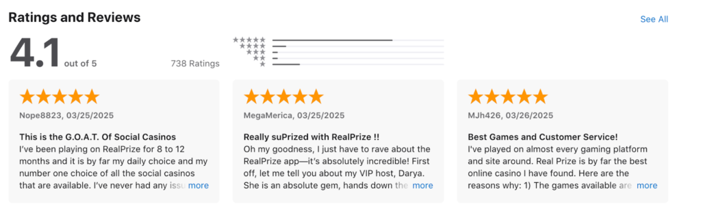 Real Prize App Store Ratings & Reviews